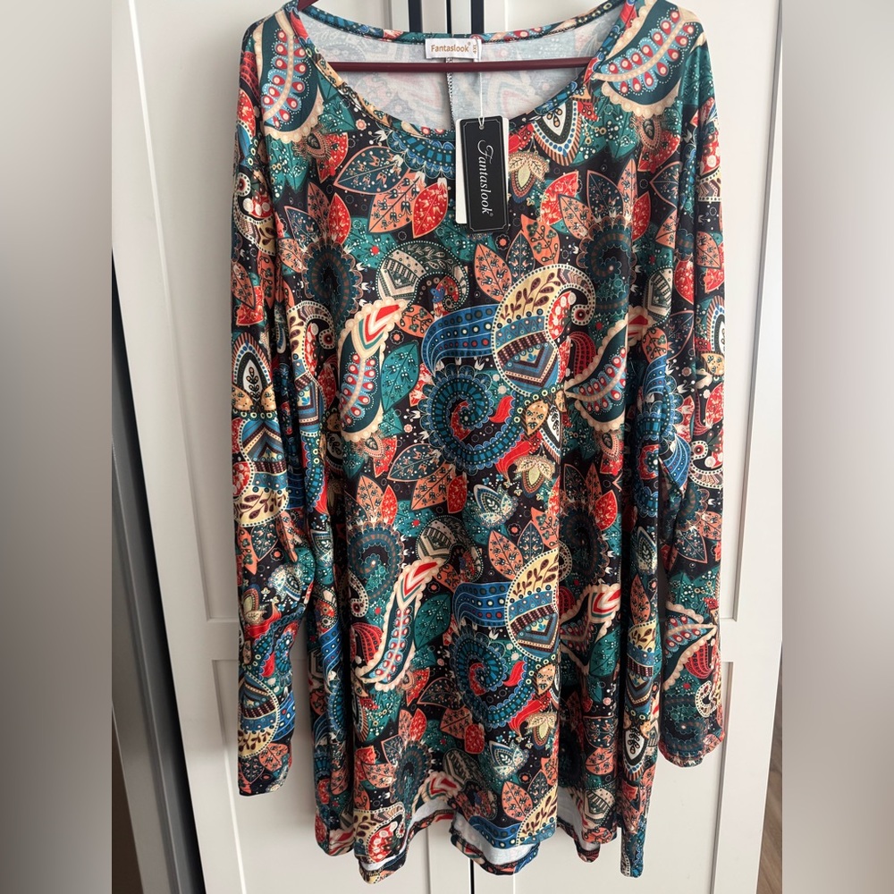 Colorful Paisley Long Sleeve Top
